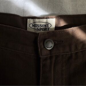 Vintage 90’s Missoni Sport Chocolate Brown 100% Cotton Lightweight Jeans